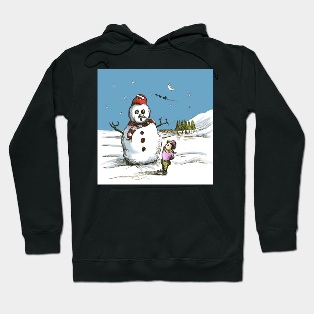 The snowman Hoodie by stephenignacio